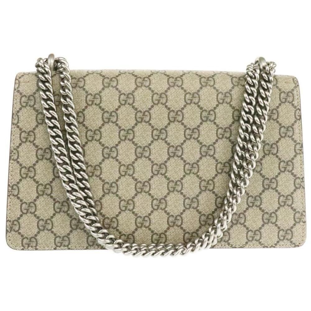 Gucci Dionysus Small Chain Shoulder Bag GG Supreme Red Leather